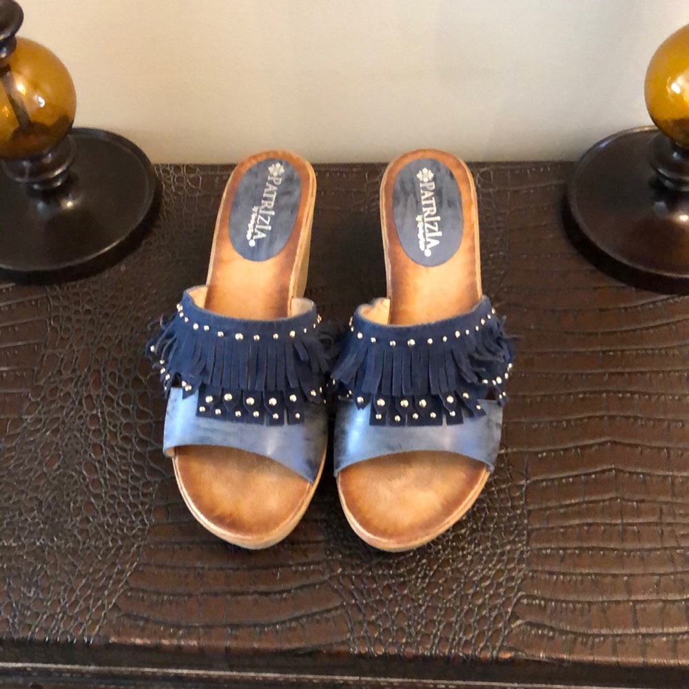 Patricia blue denim wedges